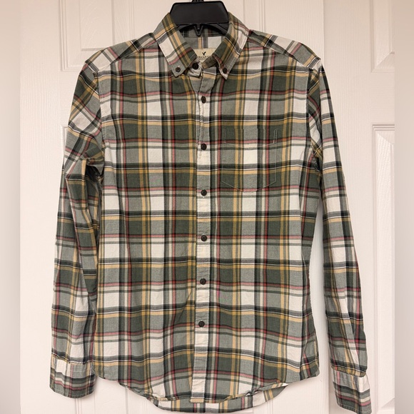 American Eagle Outfitters Other - American Eagle Seriously Soft Plaid Button Down Shirt Men’s XS Green Classic Fit